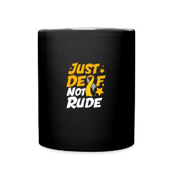 Deaf Deaf Deaf Sign Language - Full Colour Mug - black - Front