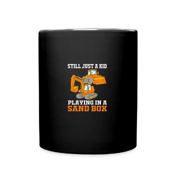 Construction site excavator driver excavation - Full Colour Mug - black - Front