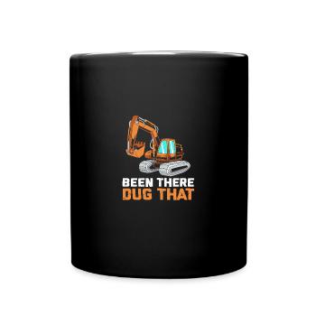 Baustelle Baggerfahrer Baggern - Tasse einfarbig - Schwarz - Vorne