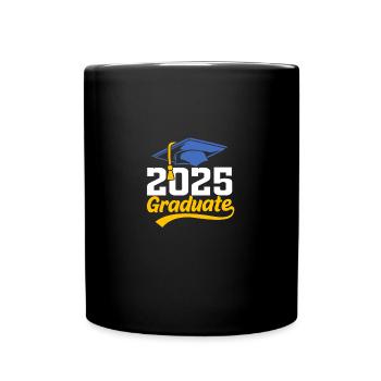 Klasse von 2025 Abi Abiturient Abitur 2025 - Tasse einfarbig - Schwarz - Vorne