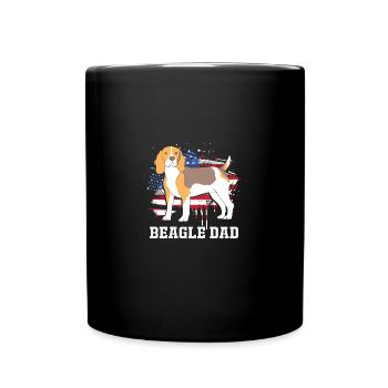 Beagle Papa - Tasse einfarbig - Schwarz - Vorne
