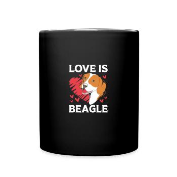 Beagle Papa - Tasse einfarbig - Schwarz - Vorne