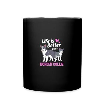 Border Collie - Full Colour Mug - black - Front