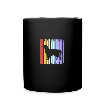 Golden Retriever Goldie Hund Hunde Geschenk - Tasse einfarbig - Schwarz - Vorne