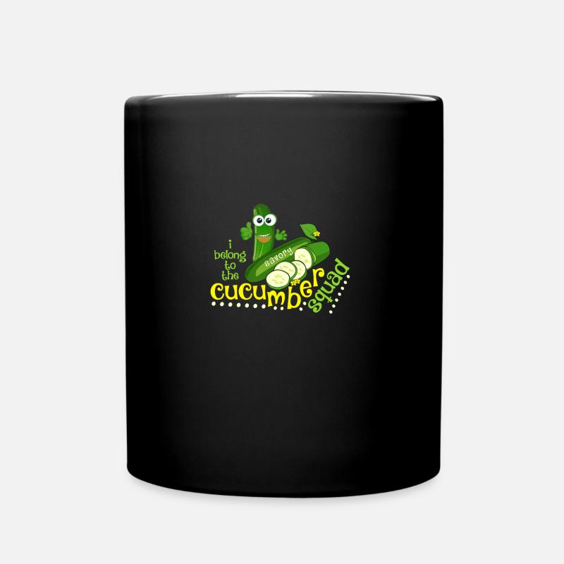 Gurke Salatgurke Cucumber Squad Geschenk lustig - Tasse einfarbig - Schwarz
