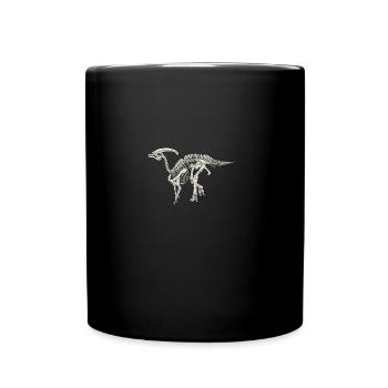 dinosaur parasaurolophus fossil skeleton - Full Colour Mug - black - Front