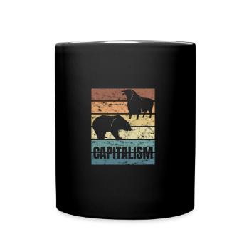Capitalism Stock Exchange Stock Market Bear Market Stocks - Full Colour Mug - black - Front