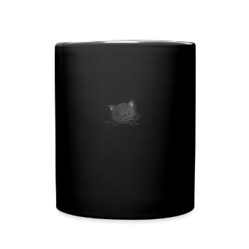 Cat face whiskers pet heart - Full Colour Mug - black - Front