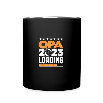 Werdender Opa 2023 loading becoming dad - Tasse einfarbig - Schwarz - Vorne
