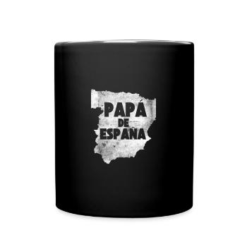 Papa de Espana Spanien Landkarte für Vatertag - Tasse einfarbig - Schwarz - Vorne