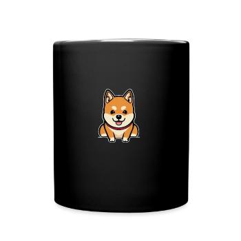 Hund Shiba Inu verspielt frech Charakter - Tasse einfarbig - Schwarz - Vorne