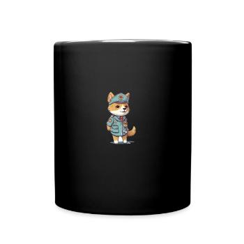 Le chien japonais Shiba Inu en tant que policier - Mug uni - noir - Devant