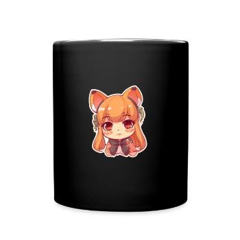 Chienne japonaise Shiba Inu, fille en portrait - Mug uni - noir - Devant