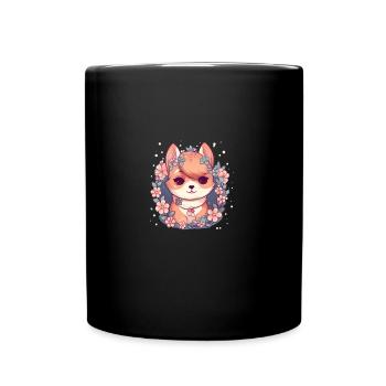 Chienne japonaise Shiba Inu, fille dans une - Mug uni - noir - Devant