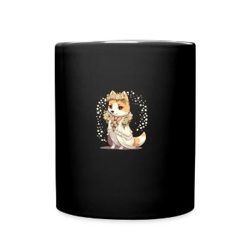Japanese dog Shiba Inu bride with wedding dress - Full Colour Mug - black - Front