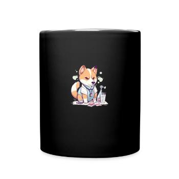 Chien japonais Shiba Inu, infirmière scientifique - Mug uni - noir - Devant