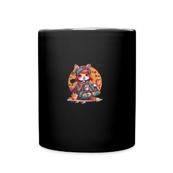 Japanese dog Shiba Inu vegetable vegetarian - Full Colour Mug - black - Front