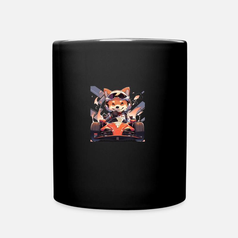 Chien japonais Shiba Inu, pilote de course - Mug uni - noir