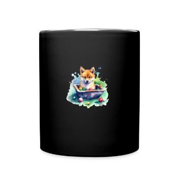 japanisch Hund Shiba Inu Sport Billard Snooker - Tasse einfarbig - Schwarz - Vorne