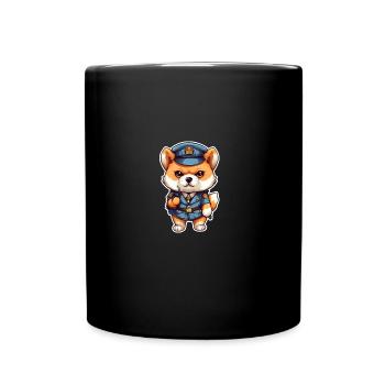 Chien japonais Shiba Inu, policier de profession - Mug uni - noir - Devant