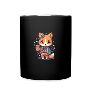 Chienne japonaise Shiba Inu Kemono, adolescente - Mug uni - noir - Devant
