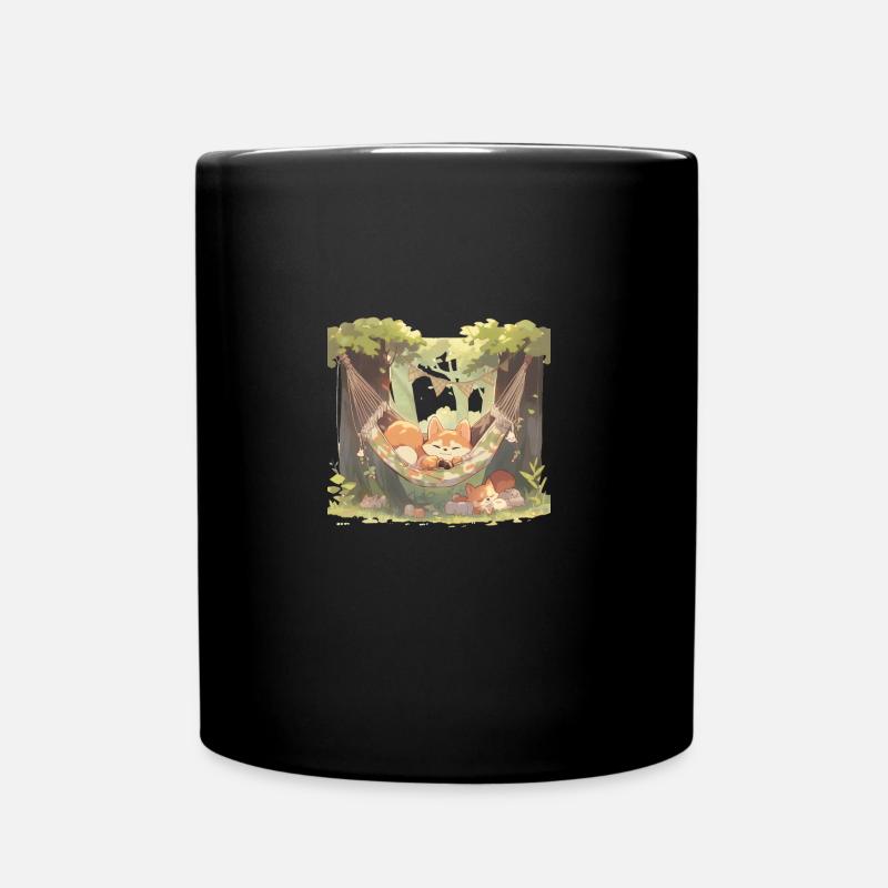 japanisch Hund Shiba Inu Schlaf Hängematte Wald - Tasse einfarbig - Schwarz