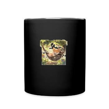 japanisch Hund Shiba Inu Schlaf Hängematte Garten - Tasse einfarbig - Schwarz - Vorne