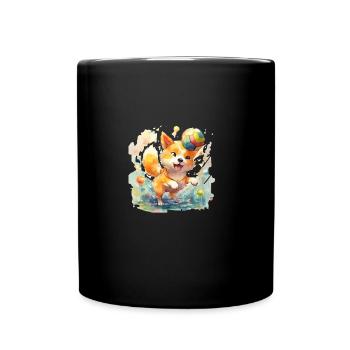 Japanese dog Shiba Inu Ball Sport - Full Colour Mug - black - Front