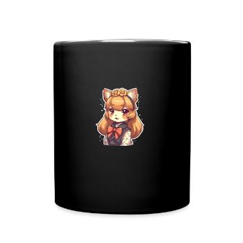 Girls Japanese dog Shiba Inu dogs ears - Full Colour Mug - black - Front