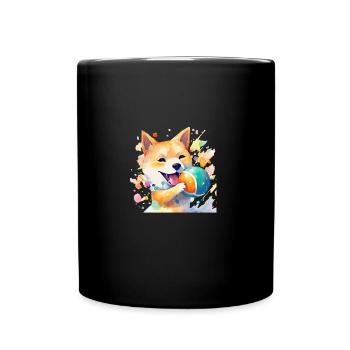 Chien japonais Shiba Inu Ball Sport - Mug uni - noir - Devant