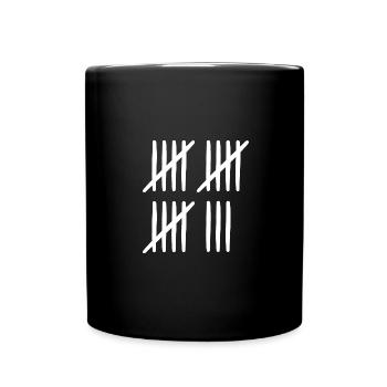 Strichliste 18 Jahre alt 18. Geburtstag - Tasse einfarbig - Schwarz - Vorne