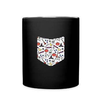 Citrouille Ghost Witch Creepy Breast Pocket Halloween - Mug uni - noir - Devant