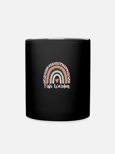Fischwächter Regenbogenleopard Lustiger Fischwächter - Tasse einfarbig - Schwarz