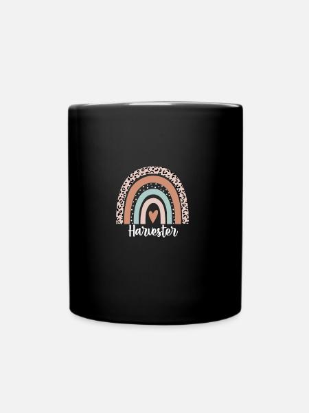 Harvester Regenbogen Leopard Lustiger Mähdrescher - Tasse einfarbig - Schwarz