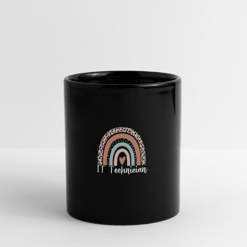 IT-Techniker Rainbow Leopard Lustiger IT-Techniker Tasse einfarbig