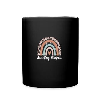Jewelry Maker Rainbow Leopard Funny Jewelry Maker - Full Colour Mug - black - Front