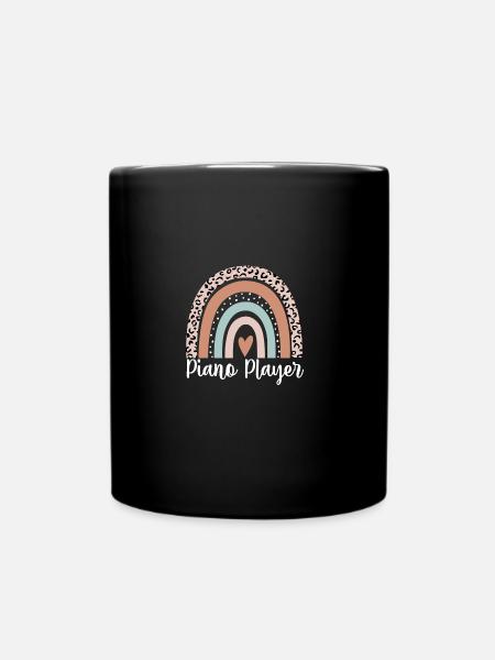 Joueur de piano Léopard arc-en-ciel Joueur de piano drôle - Mug uni - noir