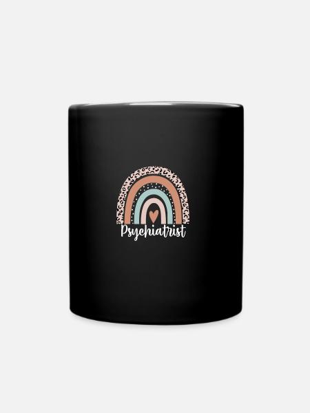 Psychiater Rainbow Leopard Lustiger Psychiater - Tasse einfarbig - Schwarz