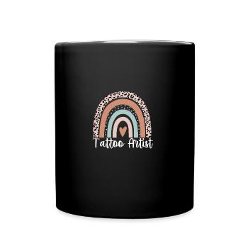 Tatoueur Rainbow Leopard Tatoueur Drôle - Mug uni - noir - Devant