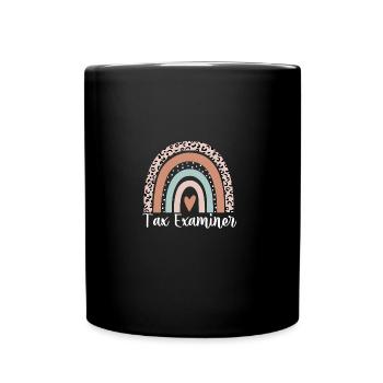 Tax Examiner Rainbow Leopard Funny Tax Examiner - Full Colour Mug - black - Front