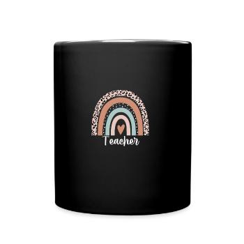 Professeur Arc-en-ciel Léopard Drôle Appréciation De L’enseignant - Mug uni - noir - Devant