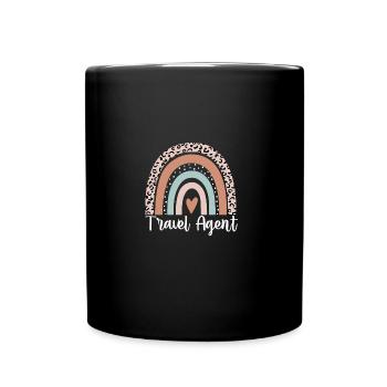 agence de voyage travel agent de voyage Rainbow Leopard F - Mug uni - noir - Devant