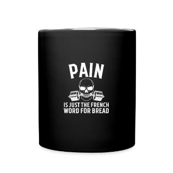 Pain Funny Running Workout Marathon - Full Colour Mug - black - Front