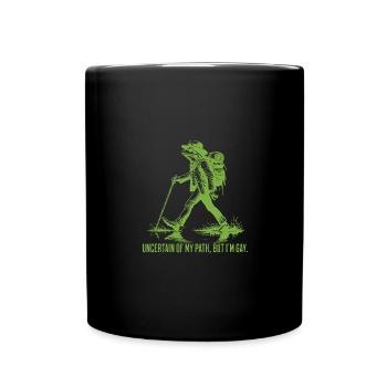 Je ne sais pas trop où je vais mais je suis Gay Frog - Mug uni - noir - Devant