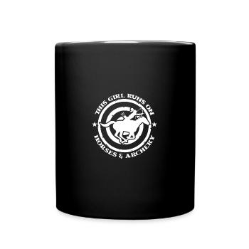 Tir à l’arc et équitation - Mug uni - noir - Devant