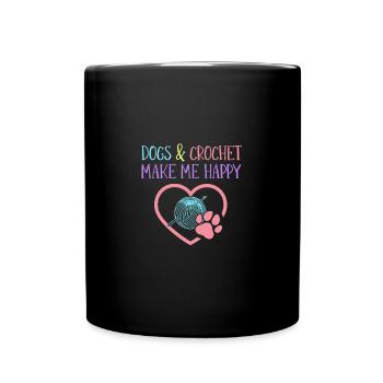 Dogs & Crochet - Full Colour Mug - black - Front