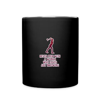 Axe throw axe throwing - Full Colour Mug - black - Front