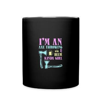 Axe throw axe throwing - Full Colour Mug - black - Front