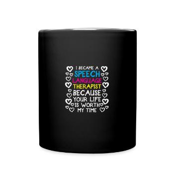 Logopäde Sprachtherapie Sprachtherapeut - Tasse einfarbig - Schwarz - Vorne