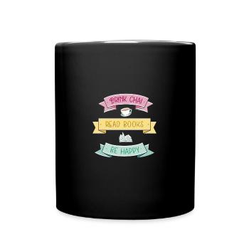 Chai Latte Tee trinken Teetrinker - Tasse einfarbig - Schwarz - Vorne